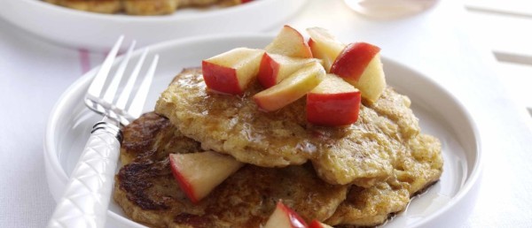 Apple and Oat Blini Pancakes with Agave Syrup