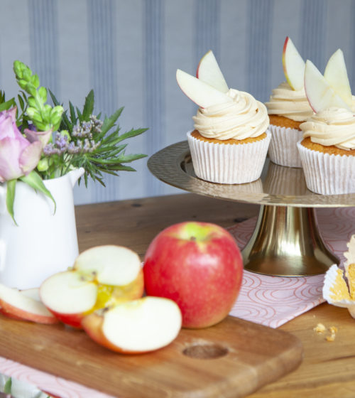 Pink Lady® apple and custard cupcakes