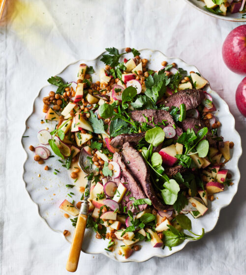 Seared steak and Pink Lady® apple salad
