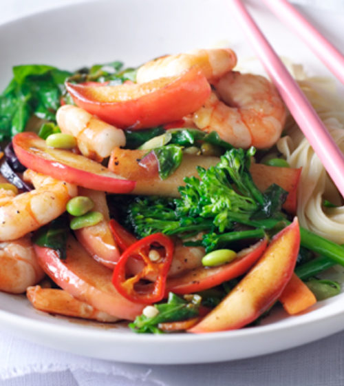 Hot and Sour Apple and Prawn Stir-Fry