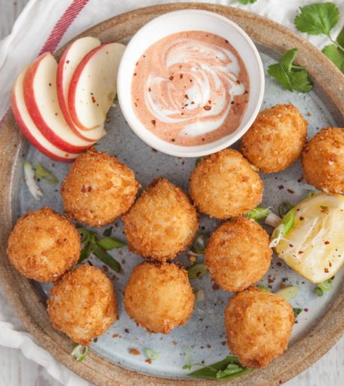 Manchego, Parmesan and Pink Lady® Apple Croqueta with Smoked Paprika Dip