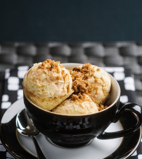 Apple and Toffee Ripple Ice Cream with Crumble Sprinkles