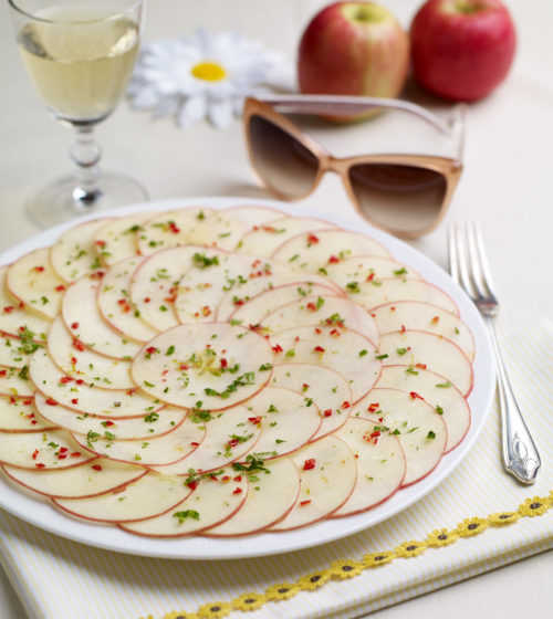 Carpaccio with Chilli, Lime Syrup and Fresh Mint