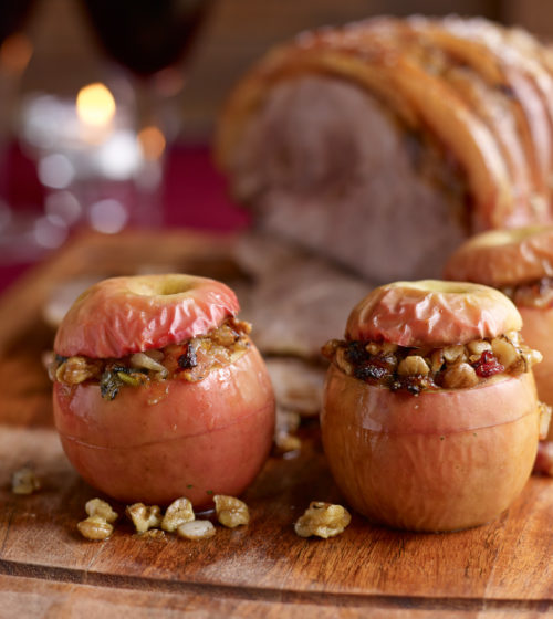 Savoury Baked Apples with Sunday Roast Pork Shoulder