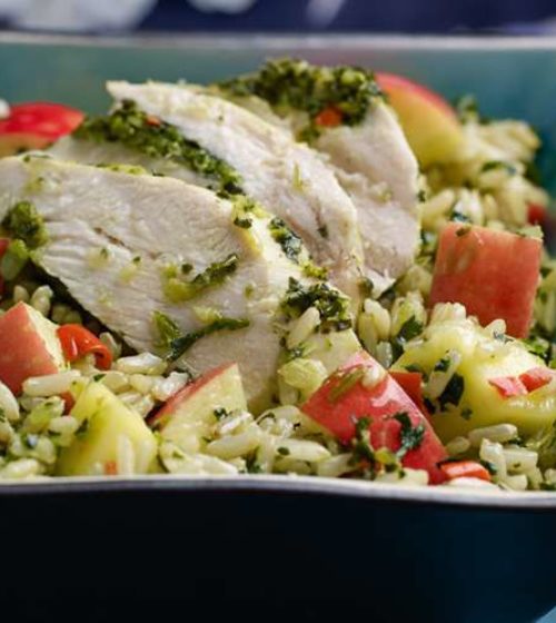 Thai-Style Rice Salad with Chicken, Apple and Mango