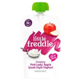 Little Freddie Organic Creamy Pink Lady Apple Greek Style Yoghurt Stage 1 +6 Months Smooth 100g